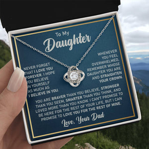 To My Daughter- Loveknot Necklace- I Believe In You - luxoz
