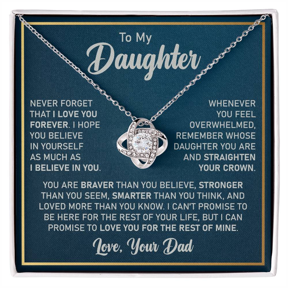 To My Daughter- Loveknot Necklace- I Believe In You - luxoz