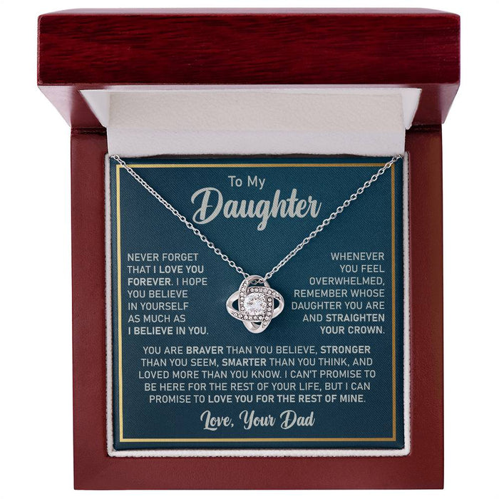 To My Daughter- Loveknot Necklace- I Believe In You