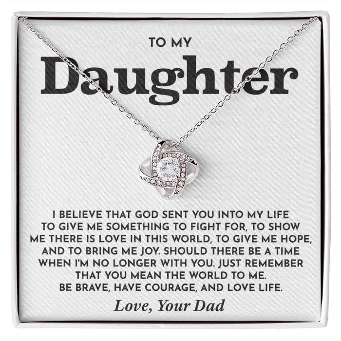 Father Daughter Necklace- White Gold Plated Necklace