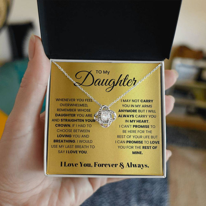 To My Daughter-Loveknot Necklace- I Can Promise To Love You