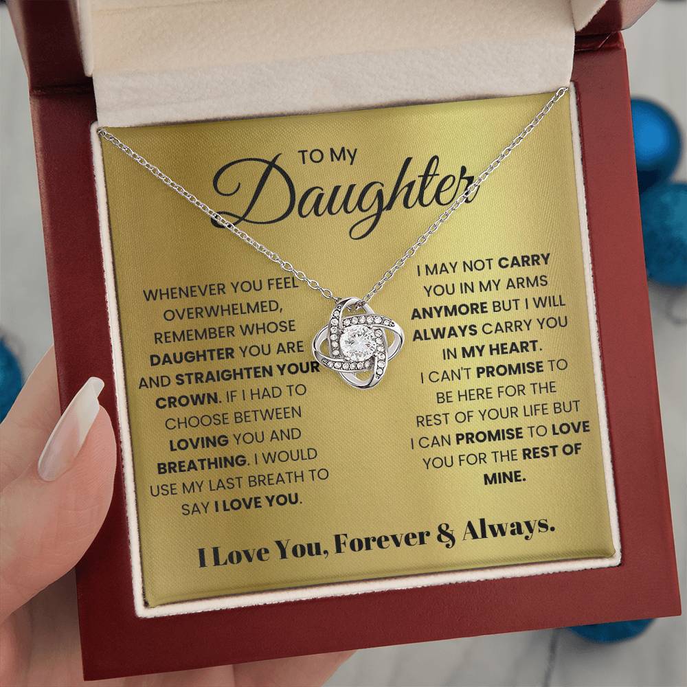 To My Daughter-Loveknot Necklace- I Can Promise To Love You - luxoz