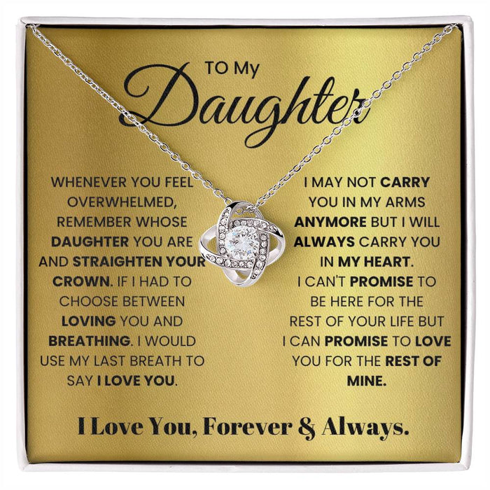 To My Daughter-Loveknot Necklace- I Can Promise To Love You