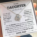 To My Daughter-Loveknot Necklace-I Can't Promise To Be Here - luxoz