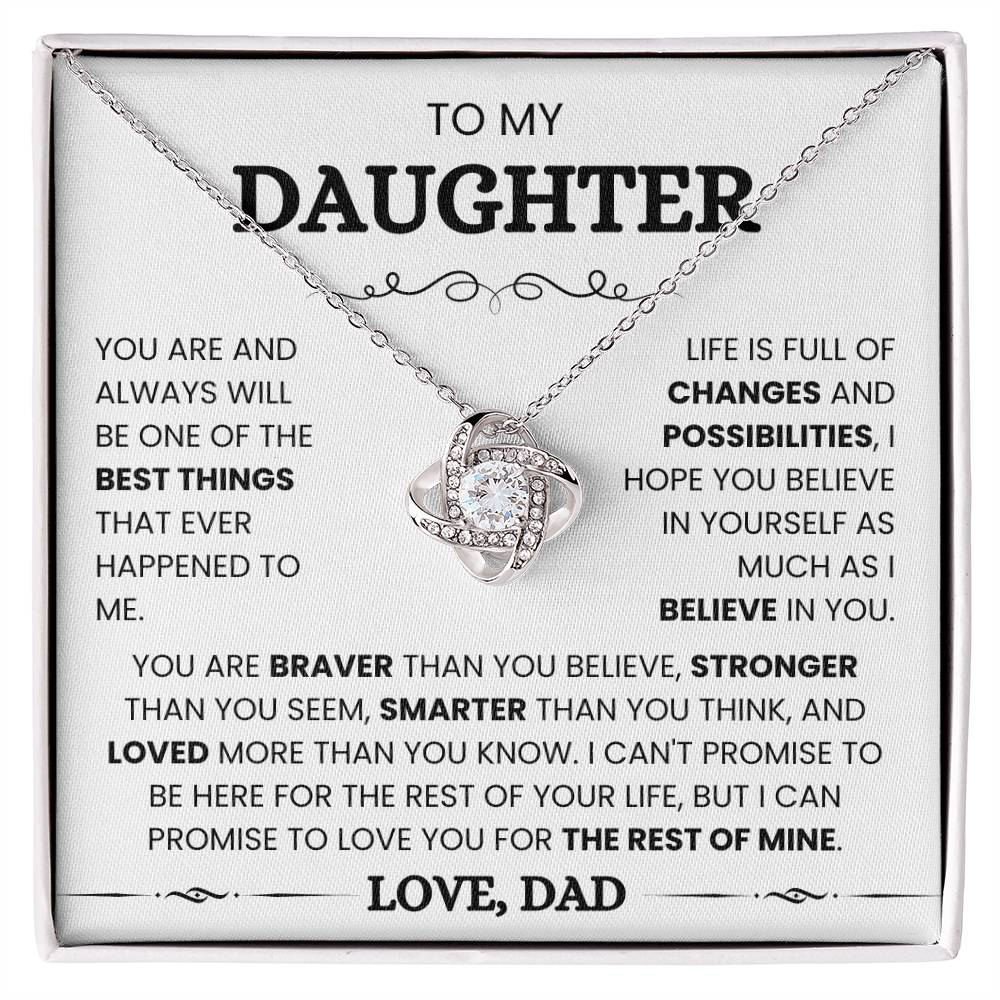 To My Daughter-Loveknot Necklace-I Can't Promise To Be Here - luxoz