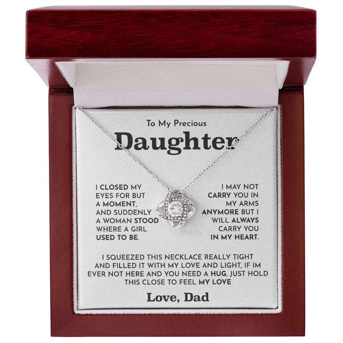 To My Daughter- Loveknot Necklace- I Closed My Eyes
