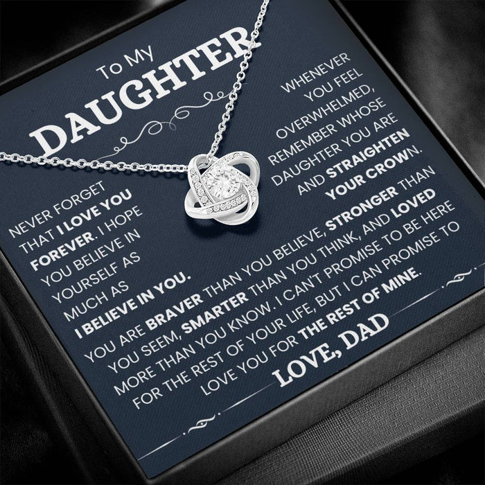 To My Daughter-Loveknot Necklace- I Love You Forever