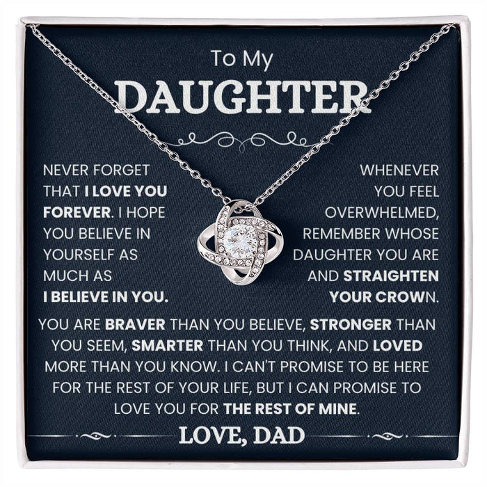 To My Daughter-Loveknot Necklace- I Love You Forever