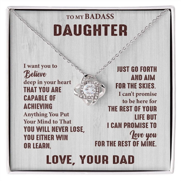 To My Badass Daughter- Silver Necklace From Dad