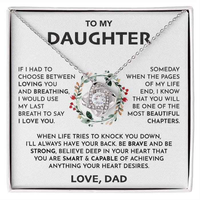 To My Daughter- Loveknot Necklace From Dad
