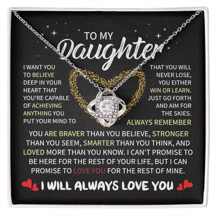 To My Daughter-Loveknot Necklace- I Will Always Love You