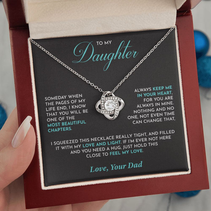Father Daughter Necklace-Loveknot Silver Plated Necklace