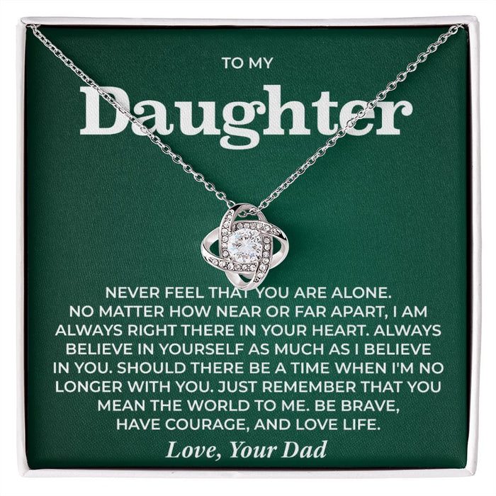 Dad Daughter Necklace-Loveknot Necklace Birthday Gift
