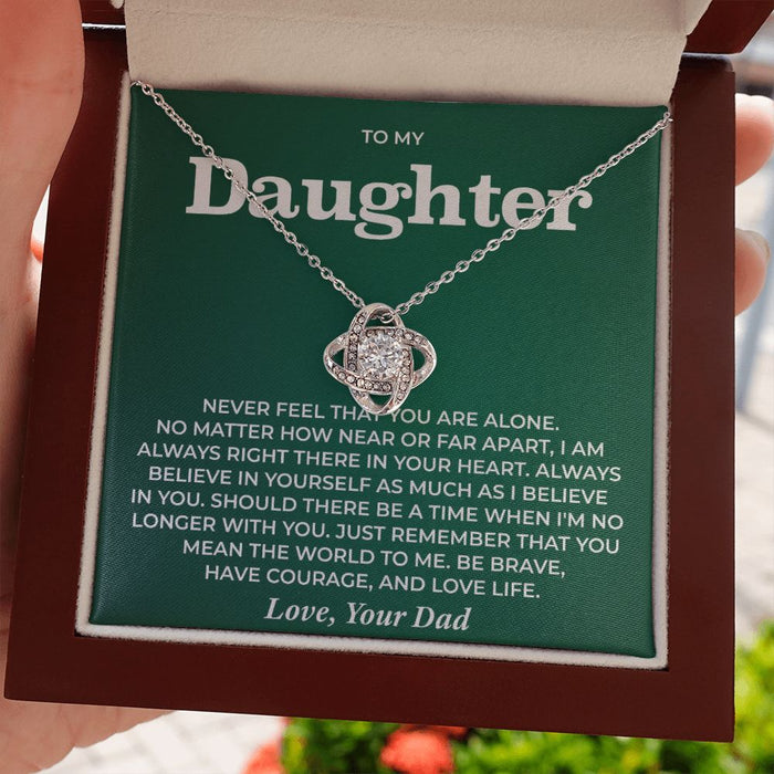 Dad Daughter Necklace-Loveknot Necklace Birthday Gift