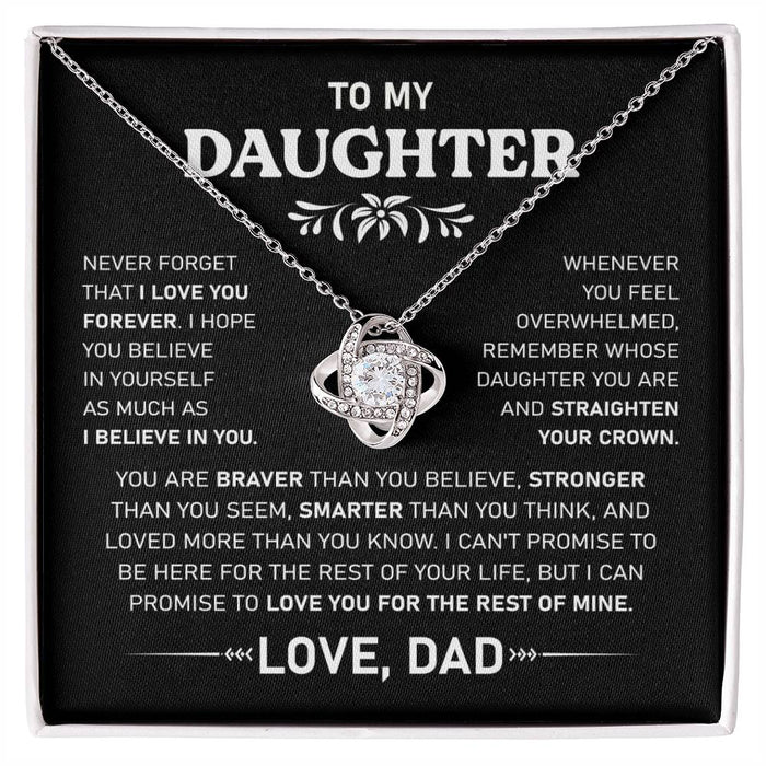 To My Daughter-Loveknot Necklace- Never Forget That I Love You