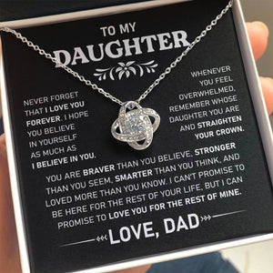 To My Daughter-Loveknot Necklace- Never Forget That I Love You - luxoz
