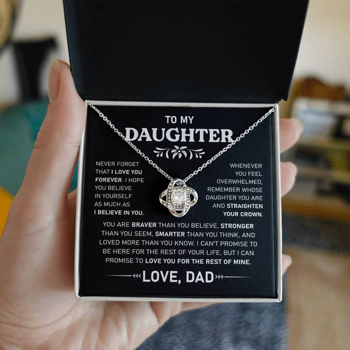 To My Daughter-Loveknot Necklace- Never Forget That I Love You