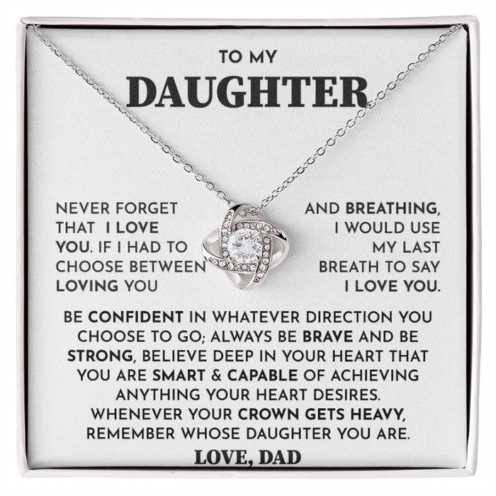 Father Daughter Necklace-Silver Plated Loveknot Necklace