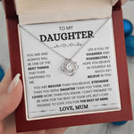 To My Daughter-Loveknot Necklace-You Are Braver Than You Believe - luxoz