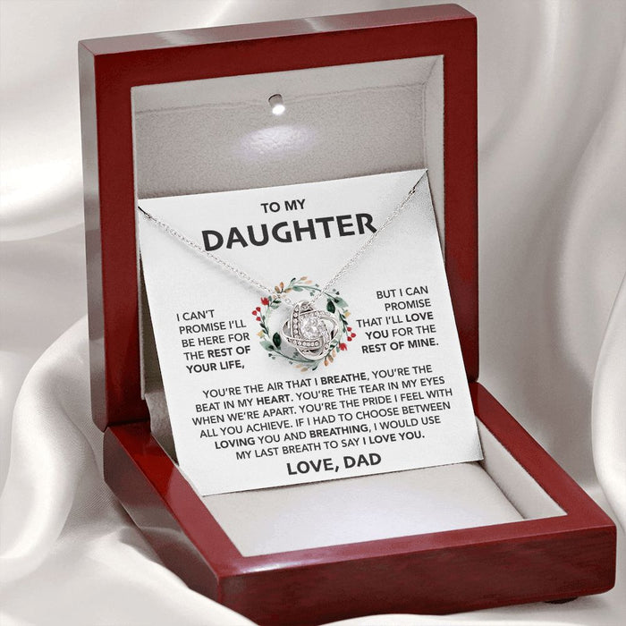 To My Daughter-Loveknot Necklace For Daughter From Dad