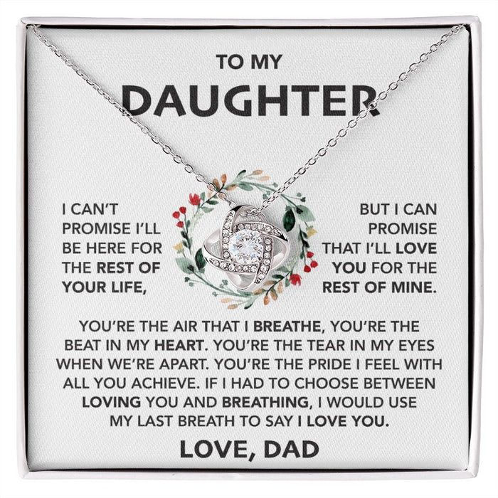 To My Daughter-Loveknot Necklace For Daughter From Dad