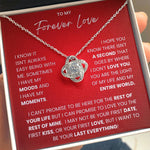 To My Forever Love-Loveknot Necklace-You Are My Entire World - luxoz