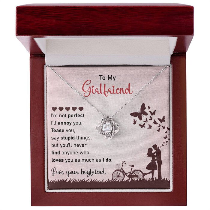 To My Girlfriend- Loveknot Necklace- I'm Not Perfect