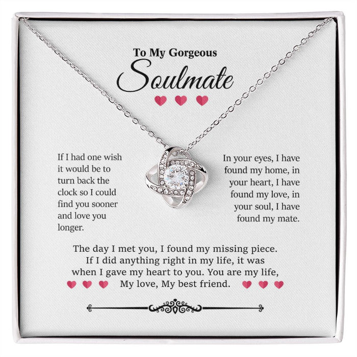 To My Gorgeous Soulmate-Loveknot Necklace-Jewellery For Her
