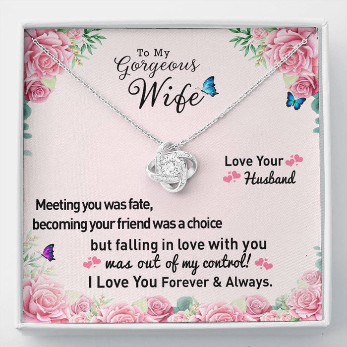 To My Wife Gift-Loveknot Necklace-Necklace For Wife From Husband