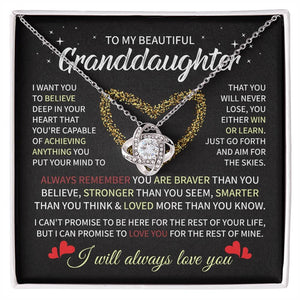 To My Granddaughter-Loveknot Necklace-I Can Promise To Love You - luxoz
