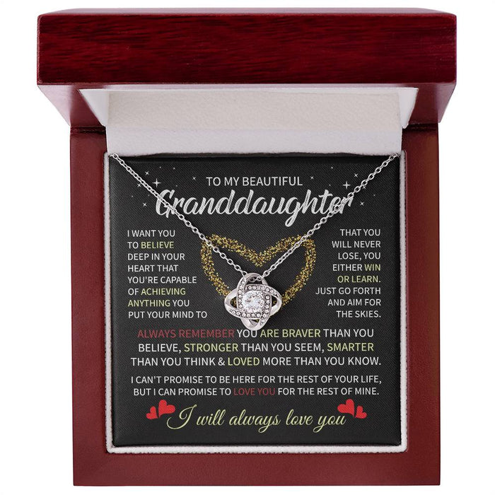 To My Granddaughter-Loveknot Necklace-I Can Promise To Love You