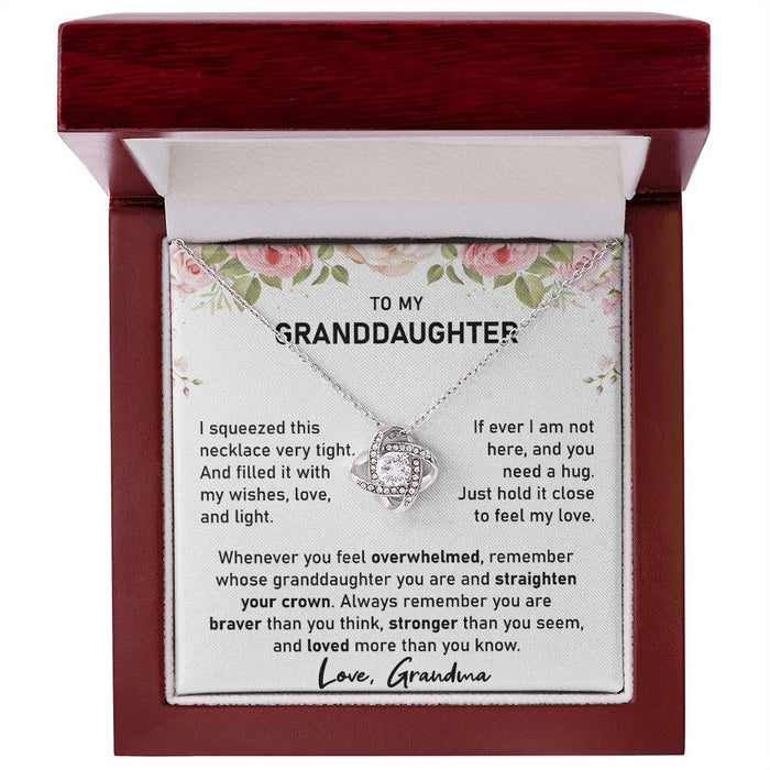 To My Granddaughter-Loveknot Necklace From Grandma
