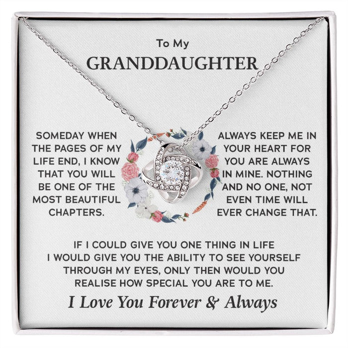 Granddaughter Necklace-Loveknot Necklace Jewellery