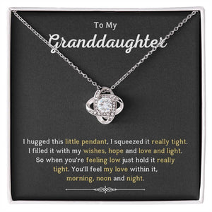 To My Granddaughter- Loveknot Necklace- You Will Feel My Love Within It - luxoz