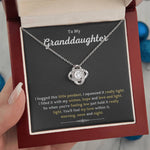 To My Granddaughter- Loveknot Necklace- You Will Feel My Love Within It - luxoz