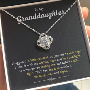 To My Granddaughter- Loveknot Necklace- You Will Feel My Love Within It - luxoz