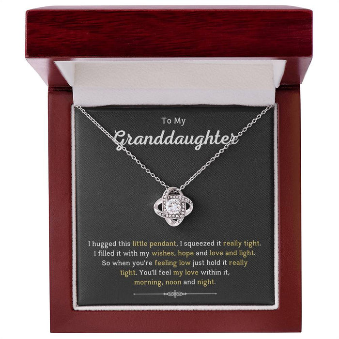 To My Granddaughter- Loveknot Necklace- You Will Feel My Love Within It