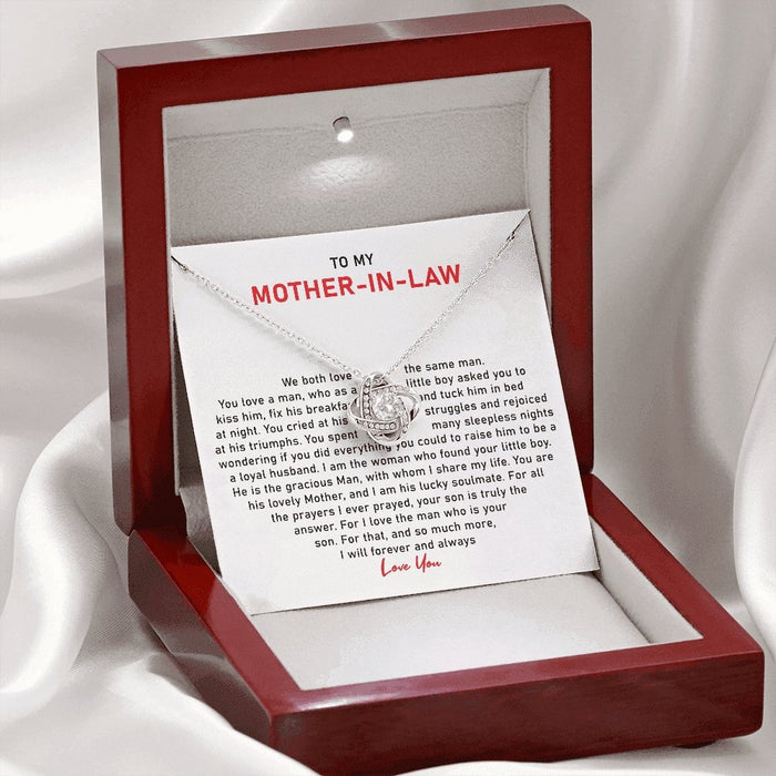 Silver Loveknot Necklace -Mother In Law Gifts For Christmas