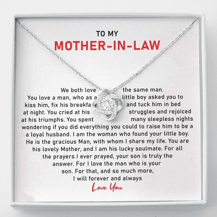 Silver Loveknot Necklace -Mother In Law Gifts For Christmas