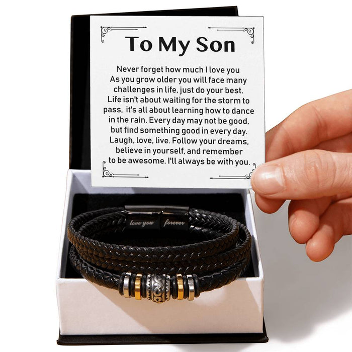 To My Son Bracelet-Vegan Leather Bracelet For Son