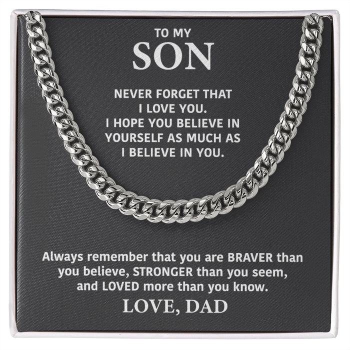 To My Son Necklace From Dad-Presents For Son