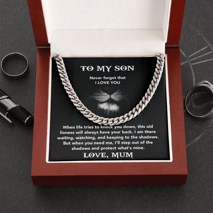 To My Son Necklace- Cuban Link Chain