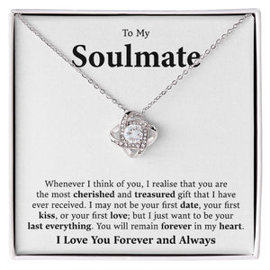 soulmate necklace in lighted box