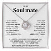 soulmate necklace in lighted box