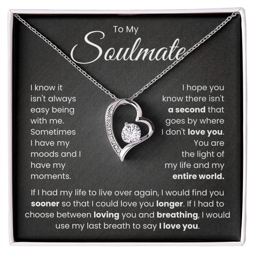 To My Soulmate- Forever Love Necklace- My Life And My Entire Life - luxoz