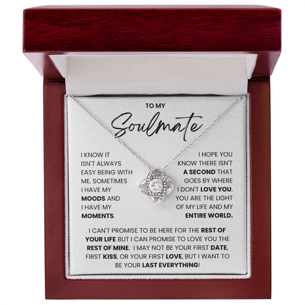 To My Soulmate- Loveknot Necklace- I Can't Promise To Be Here - luxoz