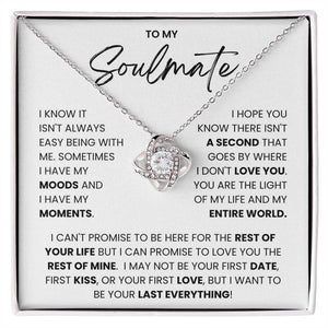 To My Soulmate- Loveknot Necklace- I Can't Promise To Be Here - luxoz