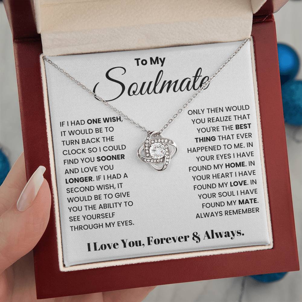 To My Soulmate- Loveknot Necklace-In Your Heart I Have Found My Love - luxoz