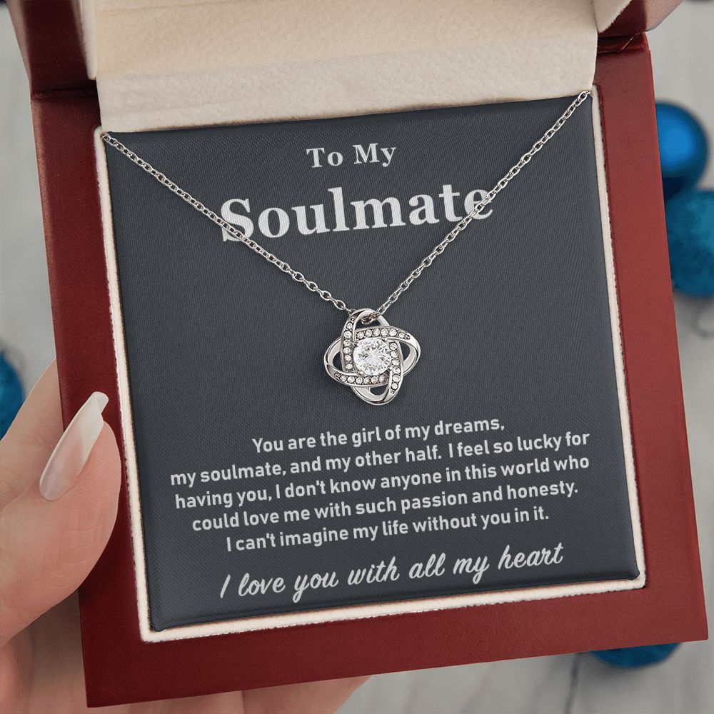 To My Soulmate- Loveknot Necklace- You Are The Girl - luxoz