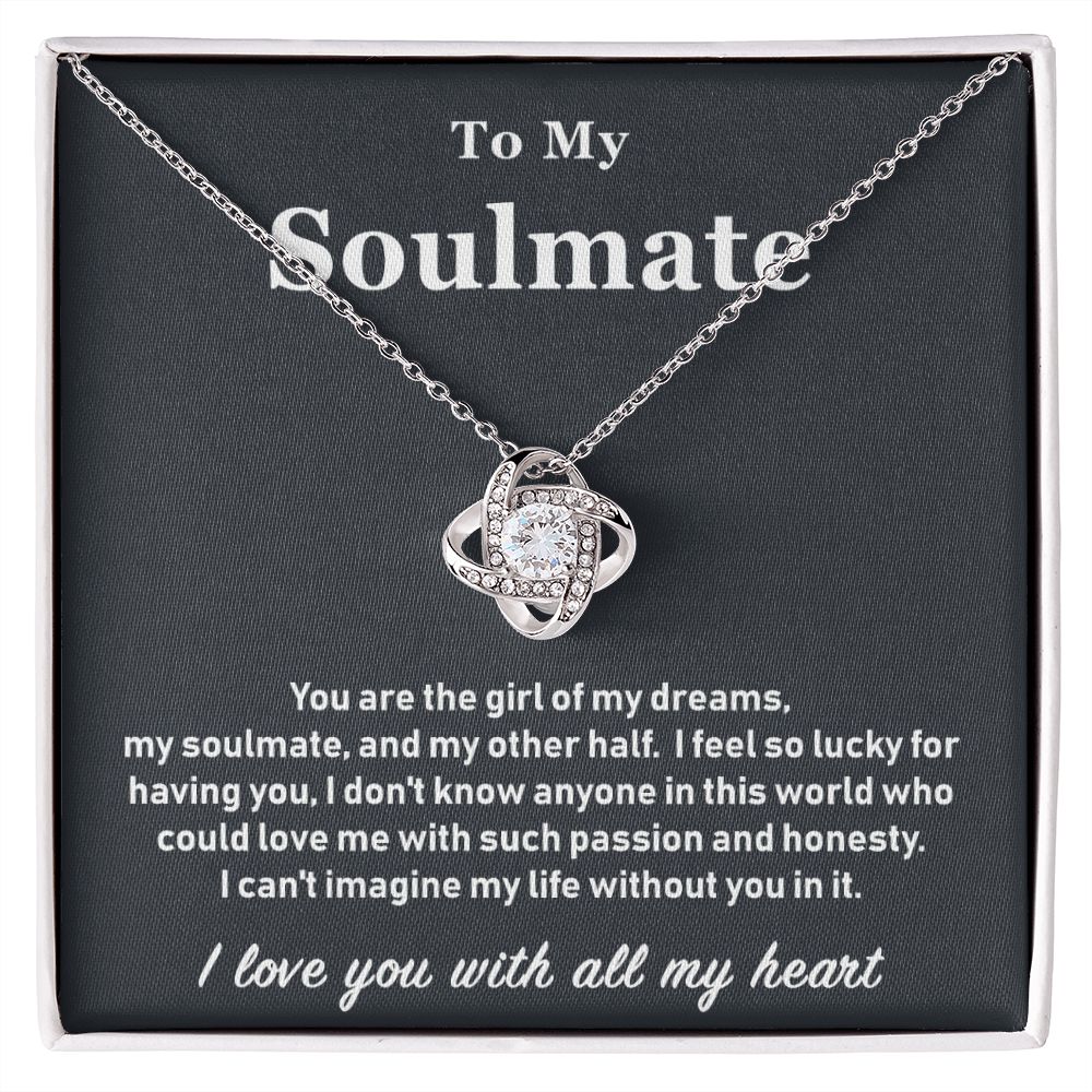 To My Soulmate- Loveknot Necklace- You Are The Girl - luxoz